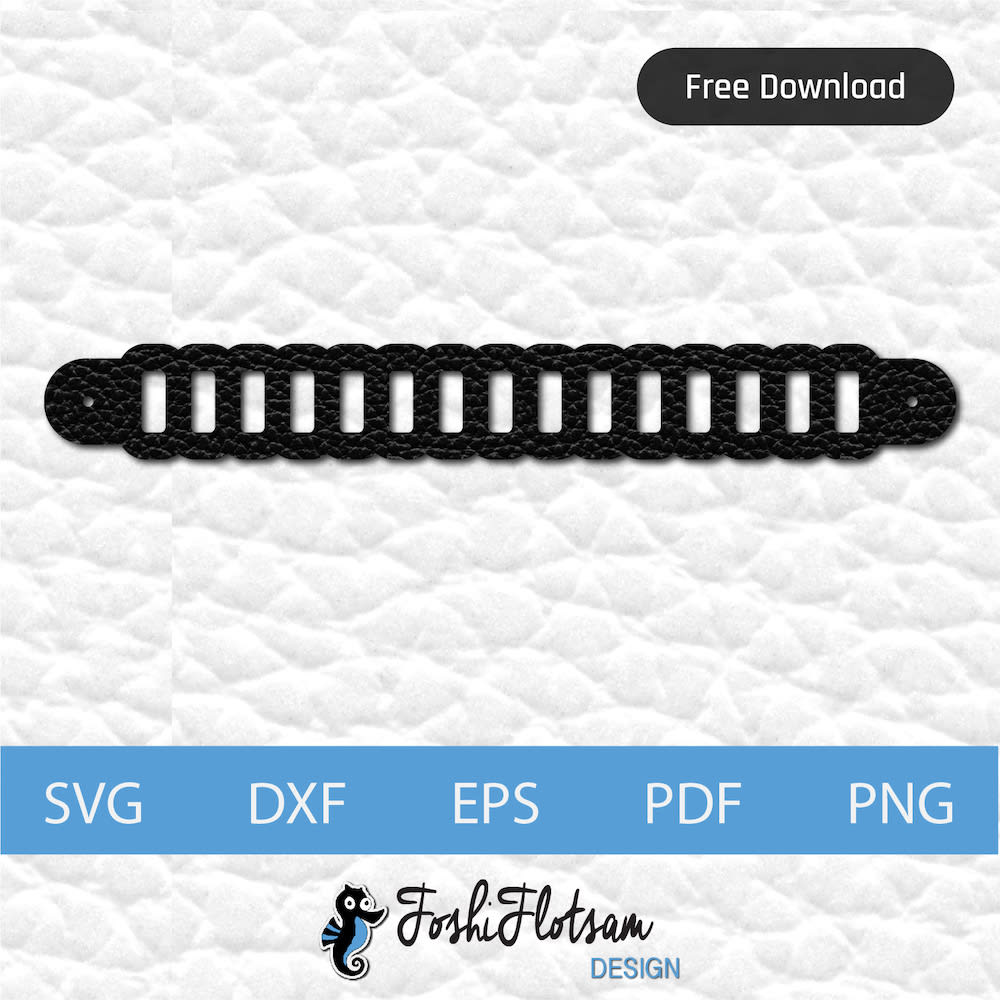 Free bracelet SVG - Free block ring SVG bracelet design 1 basic free bracelet SVG with a block ring design.